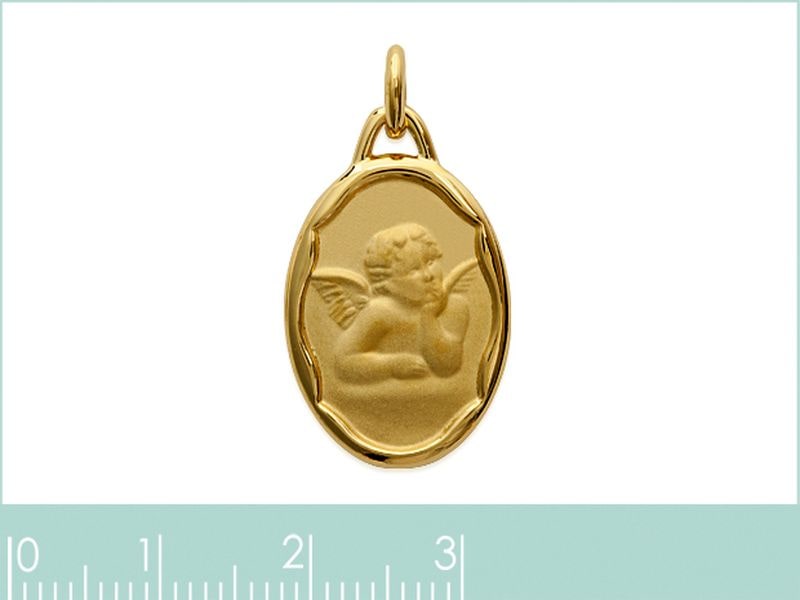 MEDAILLE ANGE PLAQUE OR