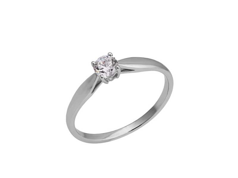 BAGUE SOLITAIRE OR GRIS DIAMANT