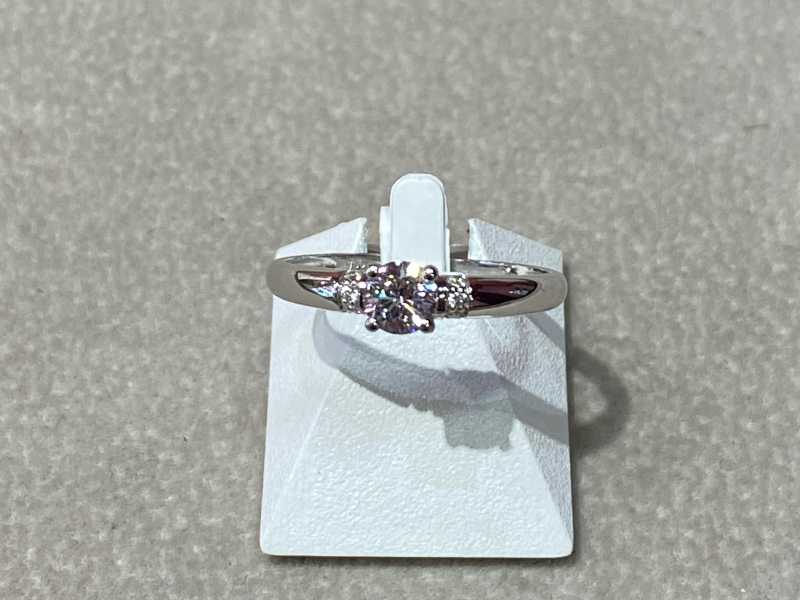 BAGUE SOLITAIRE OR GRIS OXYDES DE ZIRCONIUM