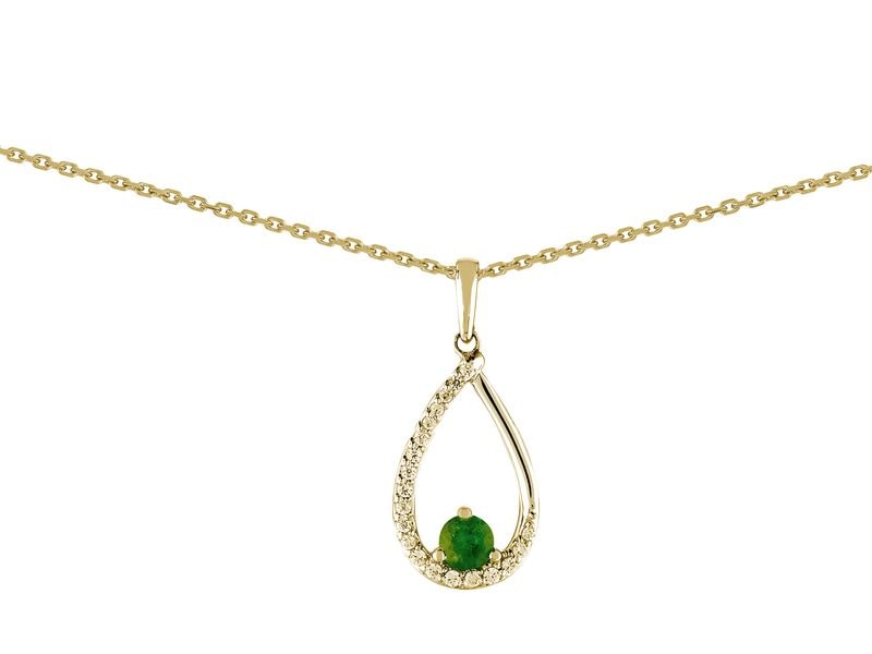 COLLIER EMERAUDE OR JAUNE