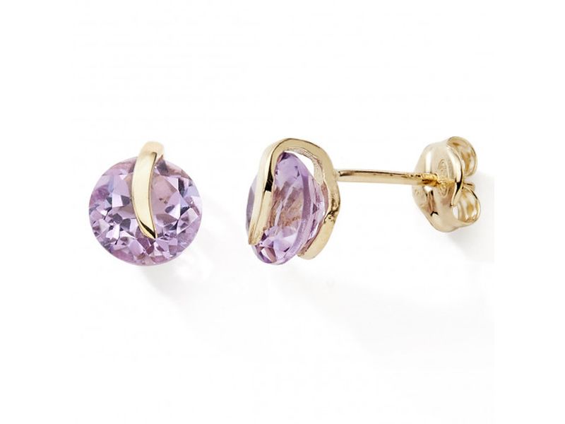 BOUCLES D'OREILLES OR AMETHYSTES
