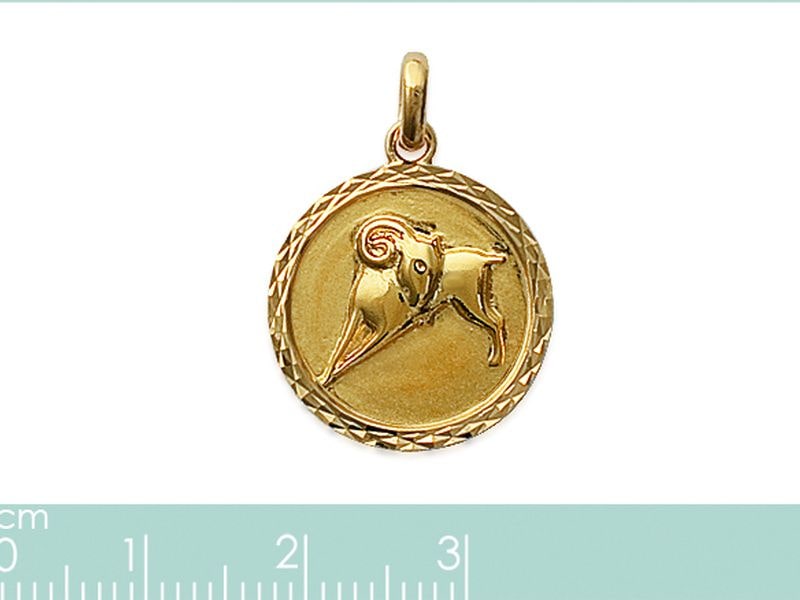 PENDENTIF ZODIAQUE PLAQUE OR