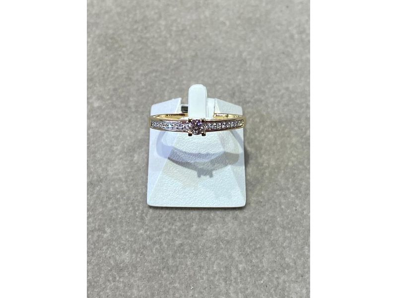 BAGUE SOLITAIRE OR JAUNE DIAMANTS