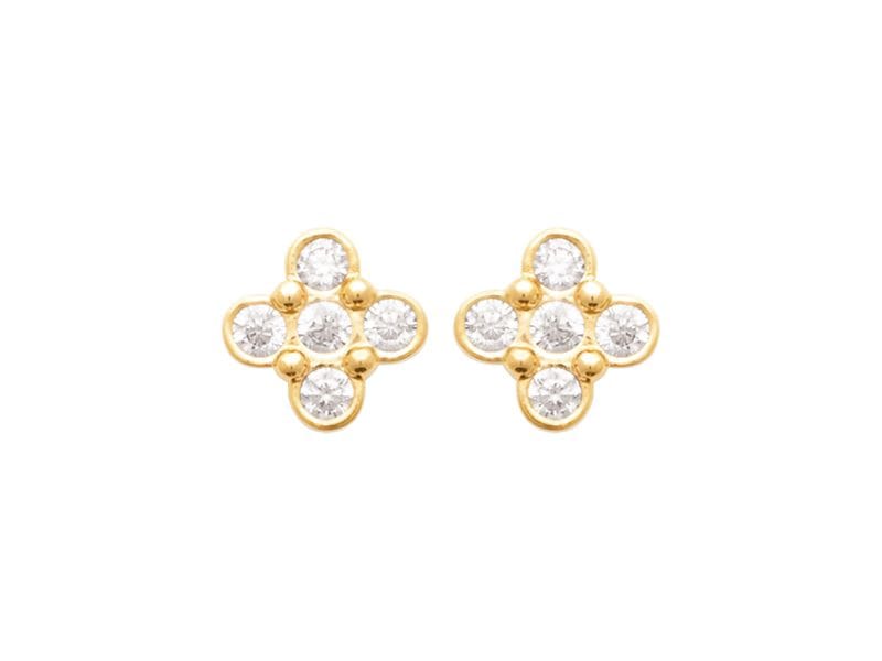 BOUCLES D'OREILLES PLAQUE OR