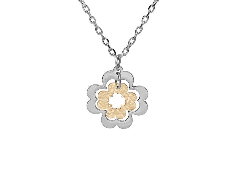 COLLIER ARGENT/DORURE JAUNE