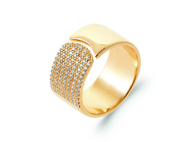 BAGUE PLAQUE OR