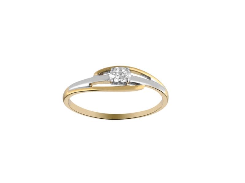 BAGUE SOLITAIRE OR OXYDE DE ZIRCONIUM