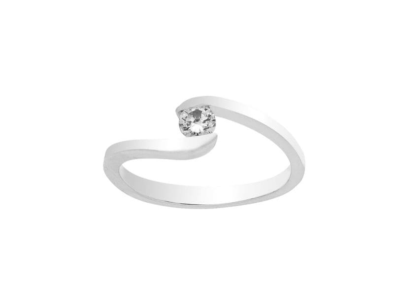 BAGUE SOLITAIRE OR OXYDE DE ZIRCONIUM