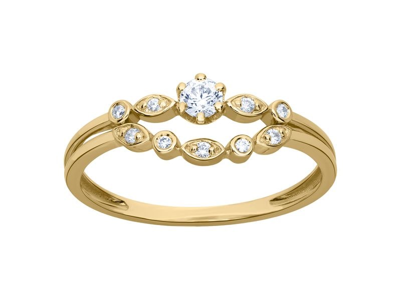 BAGUE OR OXYDES DE ZIRCONIUM