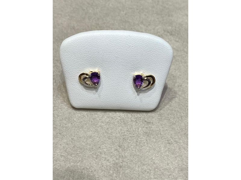BOUCLES D'OREILLES OR AMETHYSTES