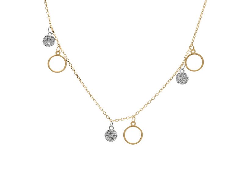 COLLIER ARGENT/DORURE JAUNE
