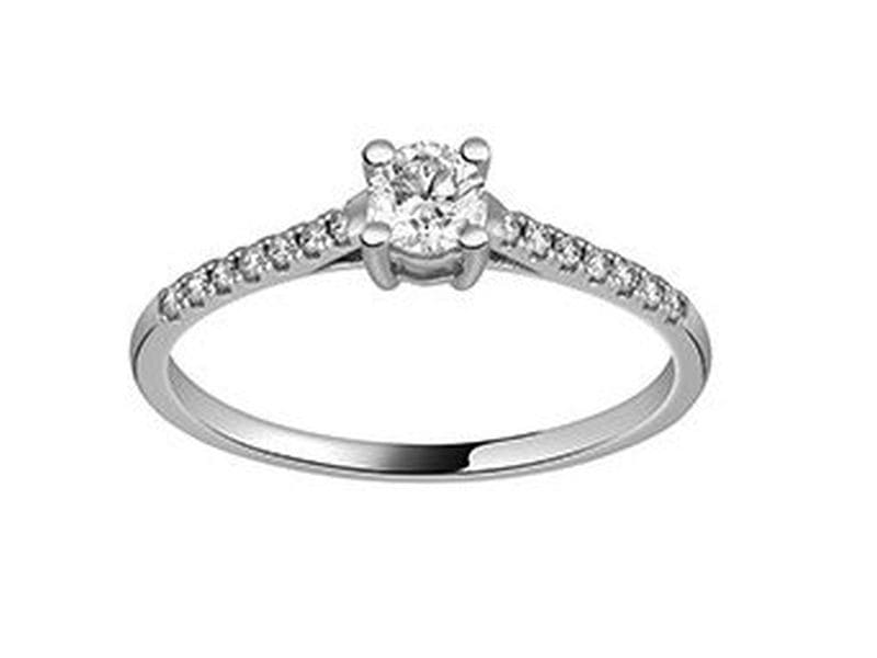 BAGUE SOLITAIRE OR GRIS DIAMANTS