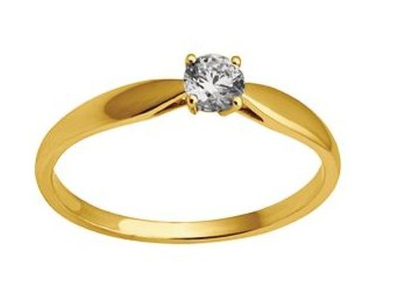 BAGUE SOLITAIRE OR JAUNE DIAMANT