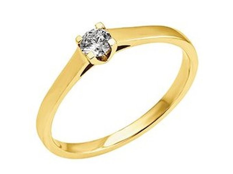 BAGUE SOLITAIRE OR JAUNE DIAMANT