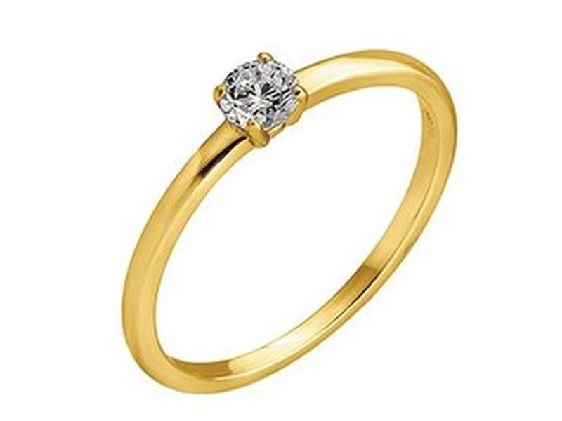BAGUE SOLITAIRE OR JAUNE DIAMANT