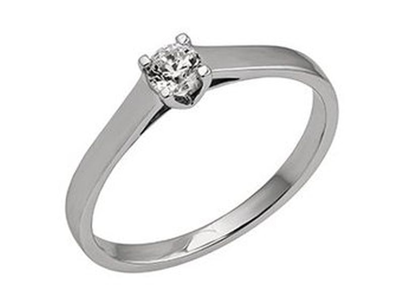 BAGUE SOLITAIRE OR GRIS DIAMANT