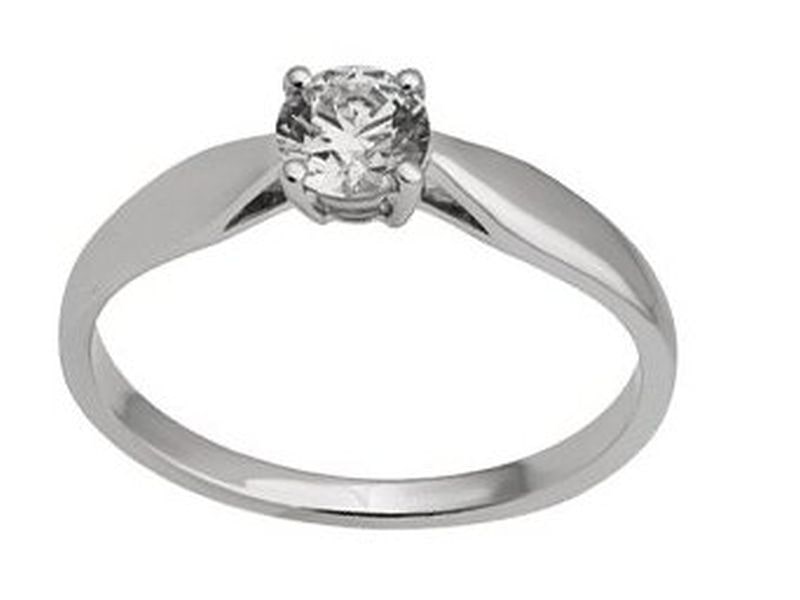 BAGUE SOLITAIRE OR GRIS DIAMANT