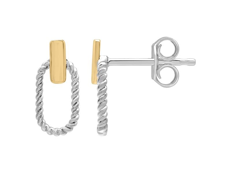 BOUCLES D'OREILLES ARGENT ET OR