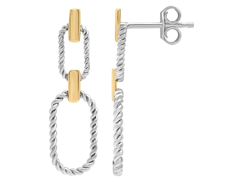 BOUCLES D'OREILLES ARGENT ET OR