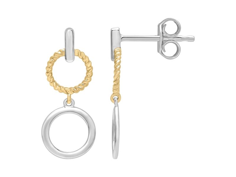 BOUCLES D'OREILLES ARGENT ET OR