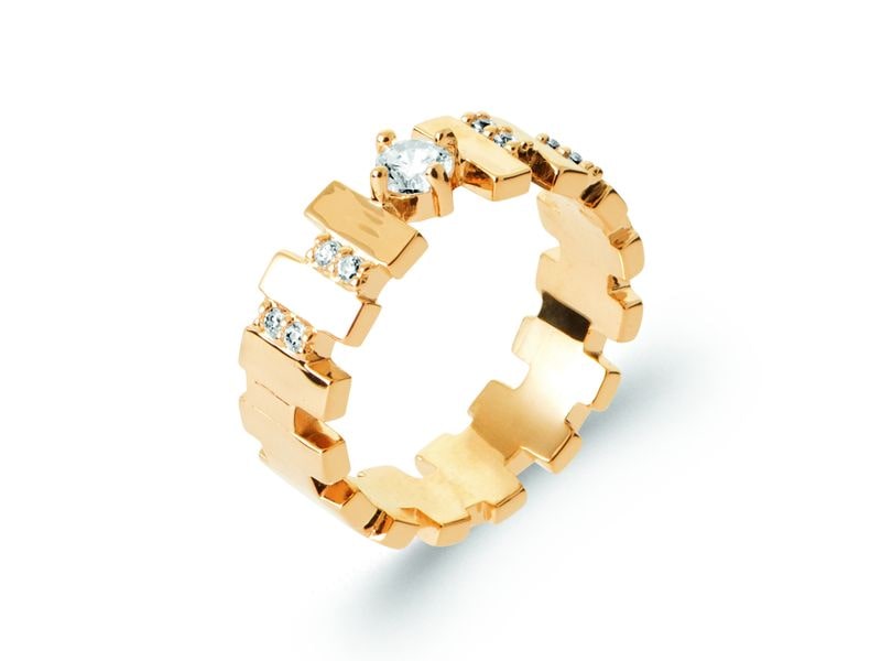 BAGUE PLAQUE OR