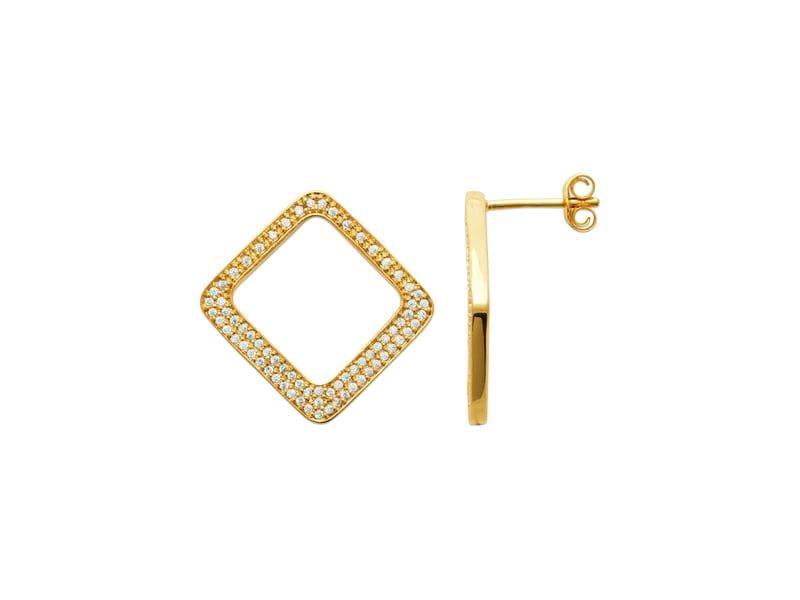 BOUCLES D'OREILLES PLAQUE OR