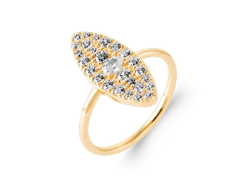 BAGUE PLAQUE OR