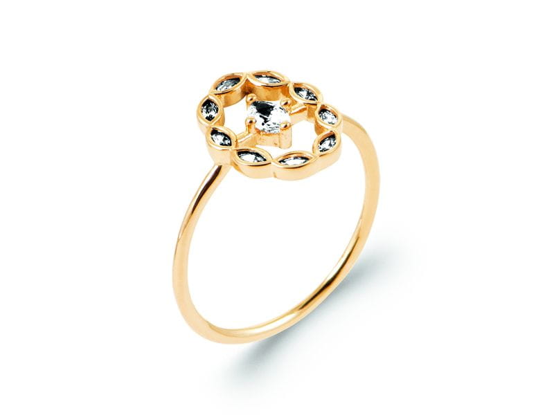 BAGUE PLAQUE OR