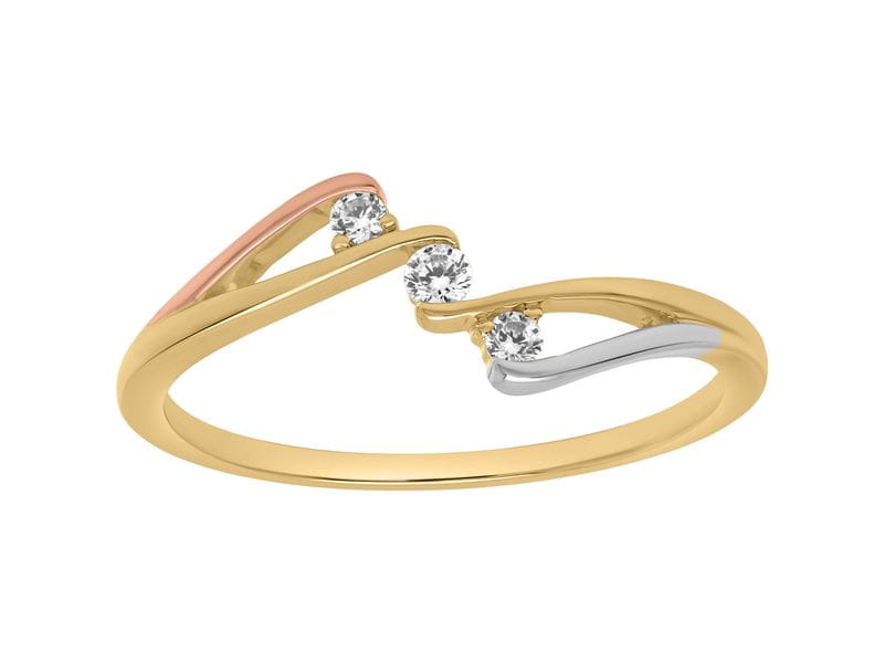 BAGUE OR OXYDES DE ZIRCONIUM