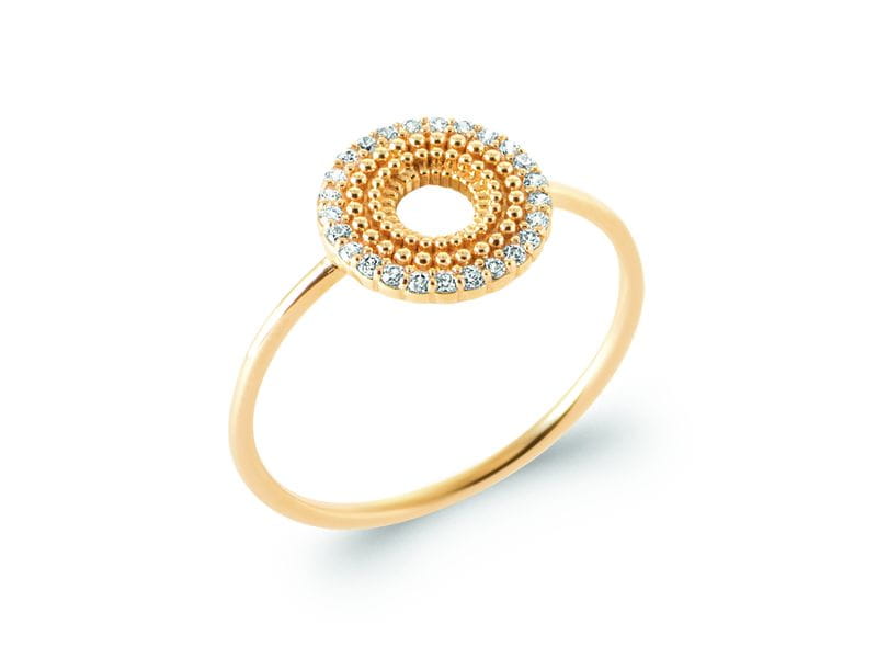 BAGUE PLAQUE OR