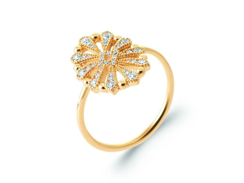 BAGUE PLAQUE OR