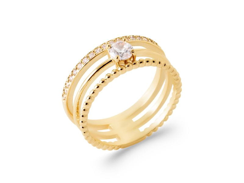 BAGUE PLAQUE OR