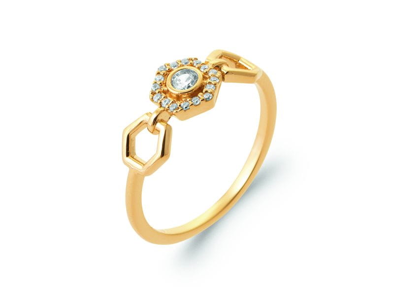 BAGUE PLAQUE OR