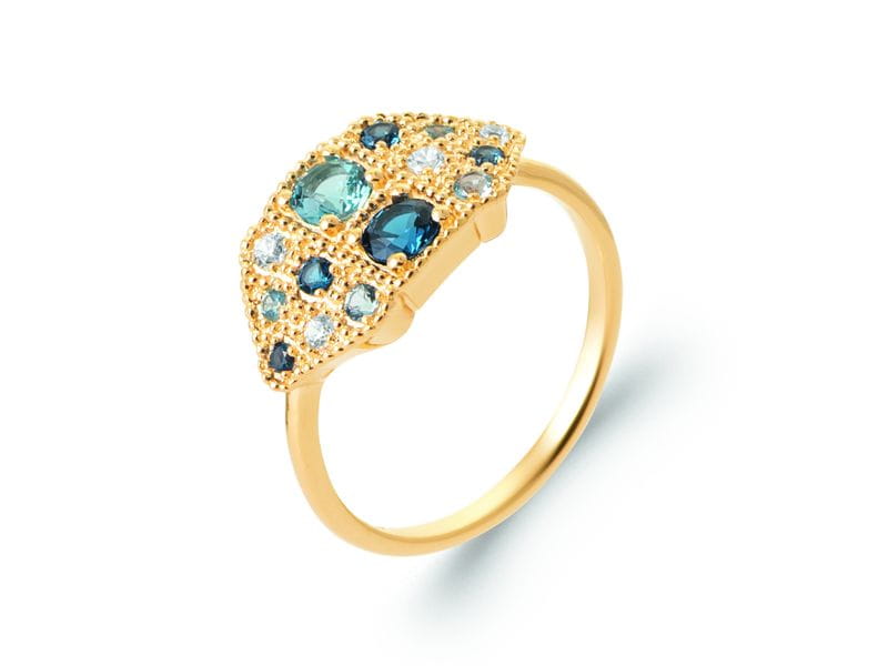 BAGUE PLAQUE OR
