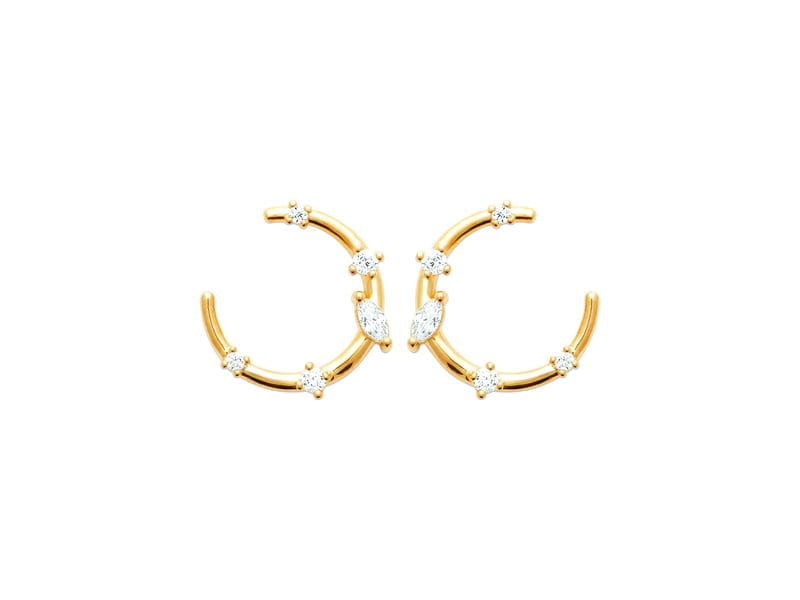 BOUCLES D'OREILLES PLAQUE OR