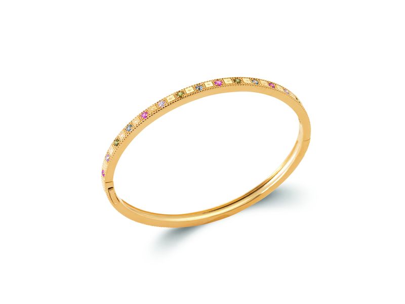 BRACELET JONC PLAQUE OR