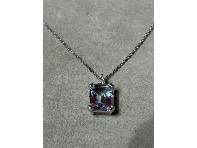 COLLIER AIGUE-MARINE OR GRIS