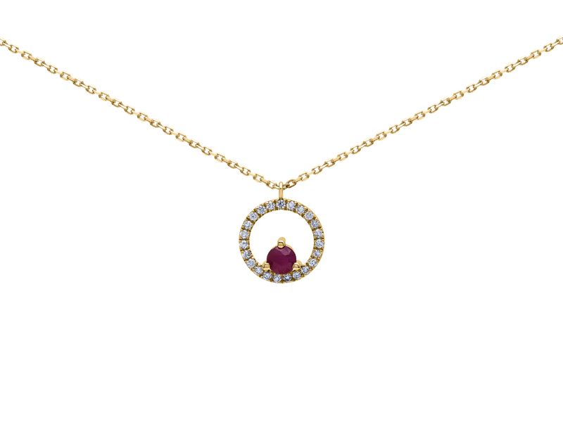 COLLIER RUBIS OR JAUNE